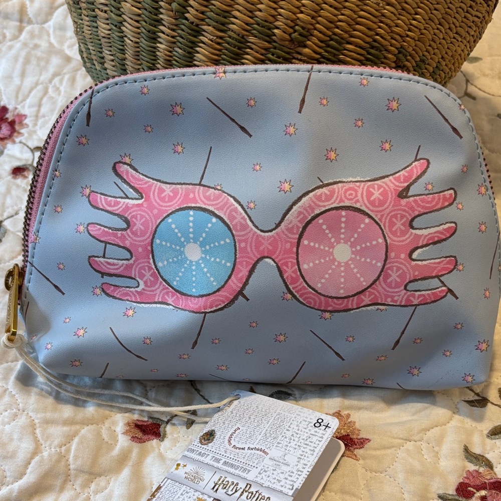 Loungefly Harry Potter Pink and Blue Spectrespecs Pouch Makeup Bag #harrypotter